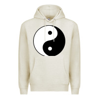 Oatmeal Heather Yin and yang Premium Hoodie - artisFamous