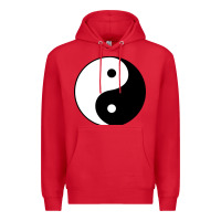 Red Yin and yang Premium Hoodie - artisFamous