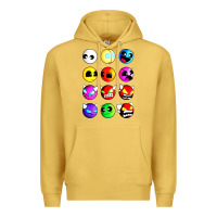 Antique Gold geometry dash difficulty  faces Premium Hoodie - artisFamous
