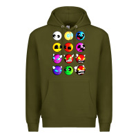 Army Green geometry dash difficulty  faces Premium Hoodie - artisFamous