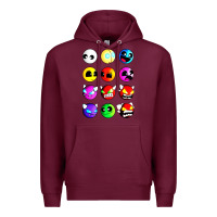 Burgundy geometry dash difficulty  faces Premium Hoodie - artisFamous