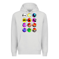 Dove Grey geometry dash difficulty  faces Premium Hoodie - artisFamous