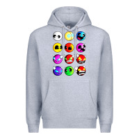 Heather Grey geometry dash difficulty  faces Premium Hoodie - artisFamous