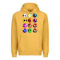 Mustard geometry dash difficulty  faces Premium Hoodie - artisFamous