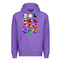 Purple geometry dash difficulty  faces Premium Hoodie - artisFamous