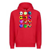 Red geometry dash difficulty  faces Premium Hoodie - artisFamous