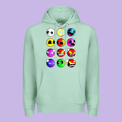 Geometry Dash Difficulty  Faces Premium Hoodie Designed By Artisfamous