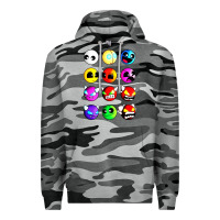 Slate Camo geometry dash difficulty  faces Premium Hoodie - artisFamous