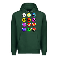 Sports Green geometry dash difficulty  faces Premium Hoodie - artisFamous