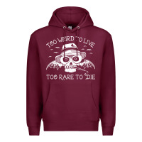 Burgundy too weird to live too rare to die Premium Hoodie - artisFamous