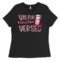 Black v is for valentine versed Ladies Tee - RacoonDesign