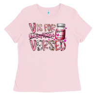 Bubblegum Pink v is for valentine versed Ladies Tee - RacoonDesign