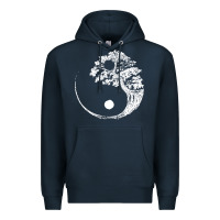 Navy yin yang bonsai tree Premium Hoodie - artisFamous