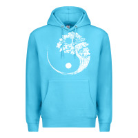 Ocean Blue yin yang bonsai tree Premium Hoodie - artisFamous