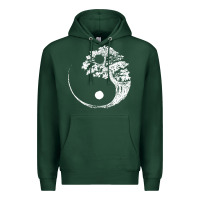 Sports Green yin yang bonsai tree Premium Hoodie - artisFamous