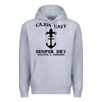 Heather Grey cajun navy Premium Hoodie - artisFamous