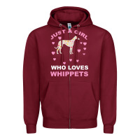 Burgundy Just A Girl Who Loves Whippets Zipper Hoodie - Bettercallsaul