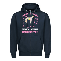 Just A Girl Who Loves Whippets Zipper Hoodie | Teevron
