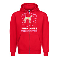 Red Just A Girl Who Loves Whippets Zipper Hoodie - Bettercallsaul