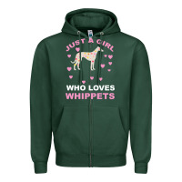 Sports Green Just A Girl Who Loves Whippets Zipper Hoodie - Bettercallsaul