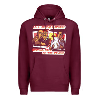 Burgundy wrong side of the river Premium Hoodie - artisFamous