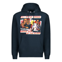 Navy wrong side of the river Premium Hoodie - artisFamous