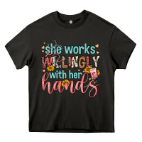 Asphalt she works willingly with her hands Heavy Core Tee - FaDigitalArtStudio