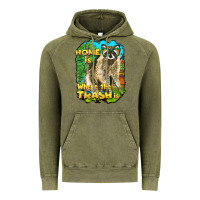 Vintage Olive raccoon home is where the trash is Vintage Hoodie - BarkalooDesign