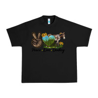 Black Peace Love Donkey Urban Heavy Tee - LillyAllenDesigns