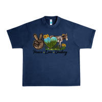 Navy Peace Love Donkey Urban Heavy Tee - LillyAllenDesigns