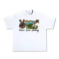 White Peace Love Donkey Urban Heavy Tee - LillyAllenDesigns