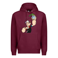 Burgundy Popeye Spinach Retro Mens Funny Premium Hoodie - artisFamous