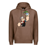 Chestnut Popeye Spinach Retro Mens Funny Premium Hoodie - artisFamous