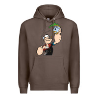 Coffee Popeye Spinach Retro Mens Funny Premium Hoodie - artisFamous