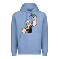 Colony Blue Popeye Spinach Retro Mens Funny Premium Hoodie - artisFamous