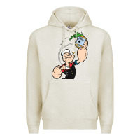 Oatmeal Heather Popeye Spinach Retro Mens Funny Premium Hoodie - artisFamous