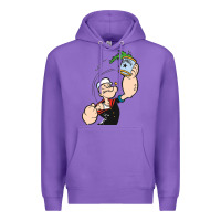 Popeye Spinach Retro Mens Funny Premium Hoodie | Teevron