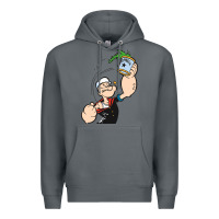 Rock Popeye Spinach Retro Mens Funny Premium Hoodie - artisFamous