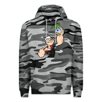 Slate Camo Popeye Spinach Retro Mens Funny Premium Hoodie - artisFamous