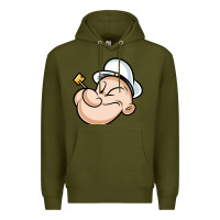 Army Green The Sailor Popeye Premium Hoodie - artisFamous