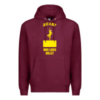 Burgundy just a boy who loves ballet Premium Hoodie - artisFamous