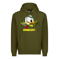 Army Green throwback oregon Premium Hoodie - artisFamous
