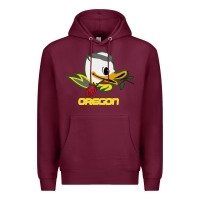 Burgundy throwback oregon Premium Hoodie - artisFamous