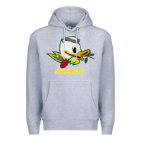 Heather Grey throwback oregon Premium Hoodie - artisFamous
