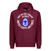 Burgundy chief master sergeant retired Premium Hoodie - artisFamous