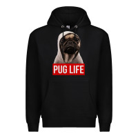 Black pug life Premium Hoodie - artisFamous