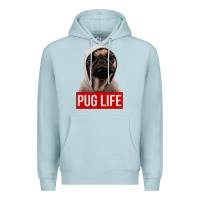 Blue Mist pug life Premium Hoodie - artisFamous