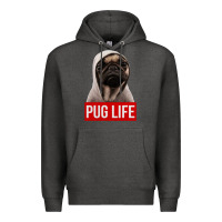 Charcoal Heather pug life Premium Hoodie - artisFamous