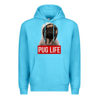 Ocean Blue pug life Premium Hoodie - artisFamous