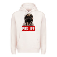Pale Pink pug life Premium Hoodie - artisFamous